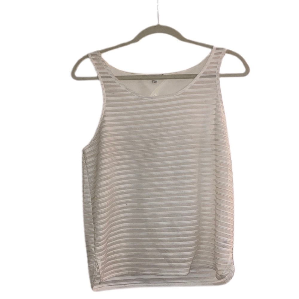 Express medium white sheer tank top.